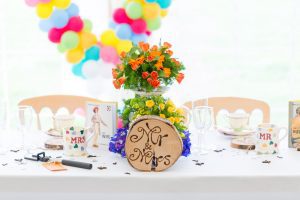 Head table at alternative and bohemian wedding in Stratford-Upon-Avon