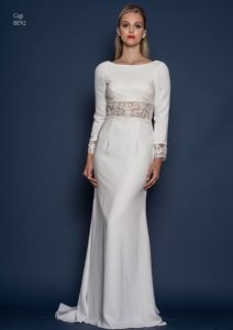Sleeved lace wedding dress by Louise Bentley