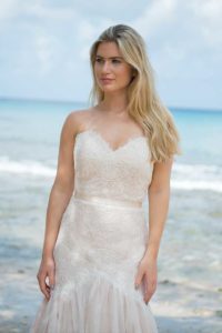 Alternative and unique wedding dresses with sweetheart neckline and an A-line silhouette in Warwickshire, England