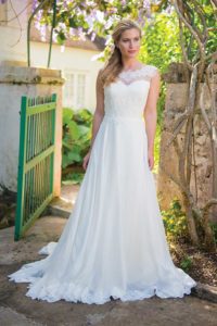 Unique wedding dresses with sweetheart neckline and an A-line silhouette in Stratford