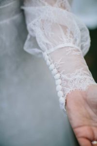 Boho lace wedding dress with long sleeves