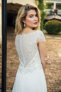 Screen Siren by Ivory and Co flattering wedding dresses with a lace back in Warwickshire