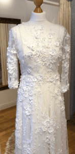 Designer wedding dress at Boho Bride bridal boutique in Warwickshire