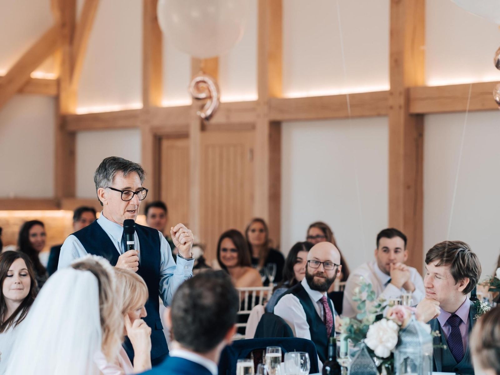 Wedding speeches at barn wedding in UK