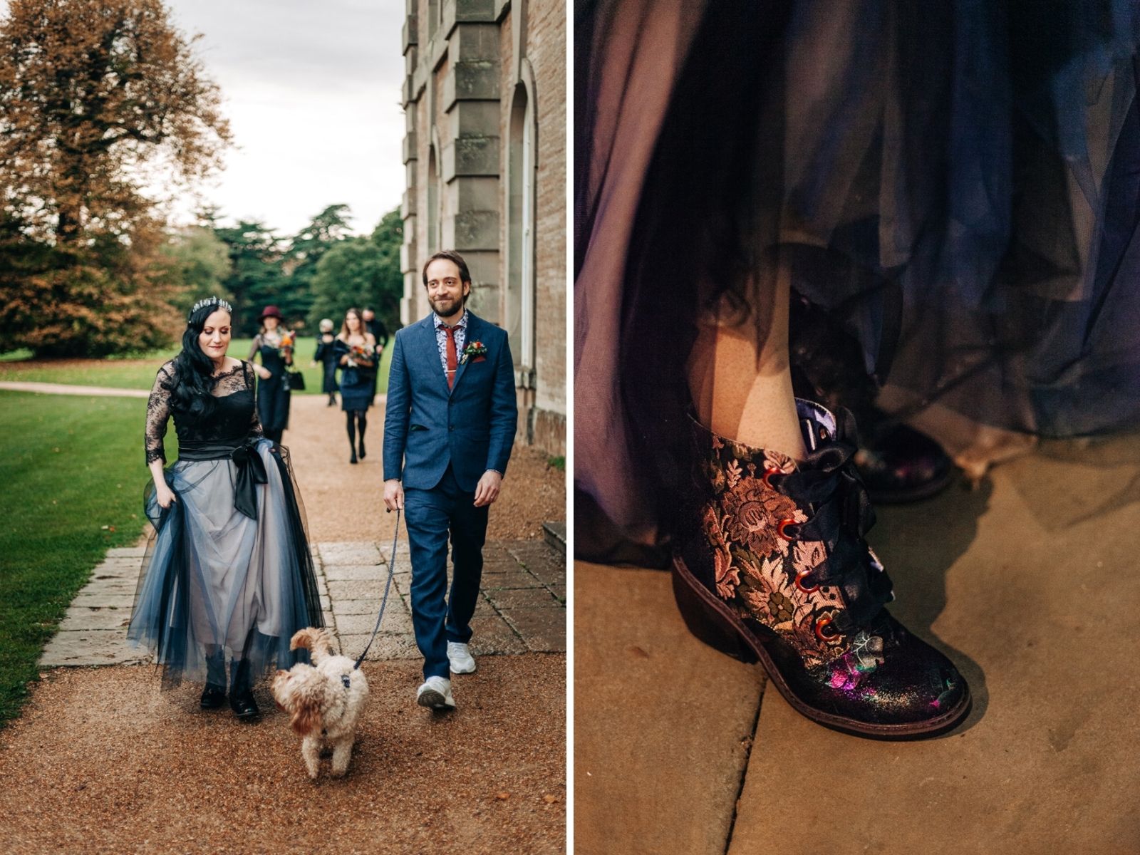 Skull skirt and wedding boots