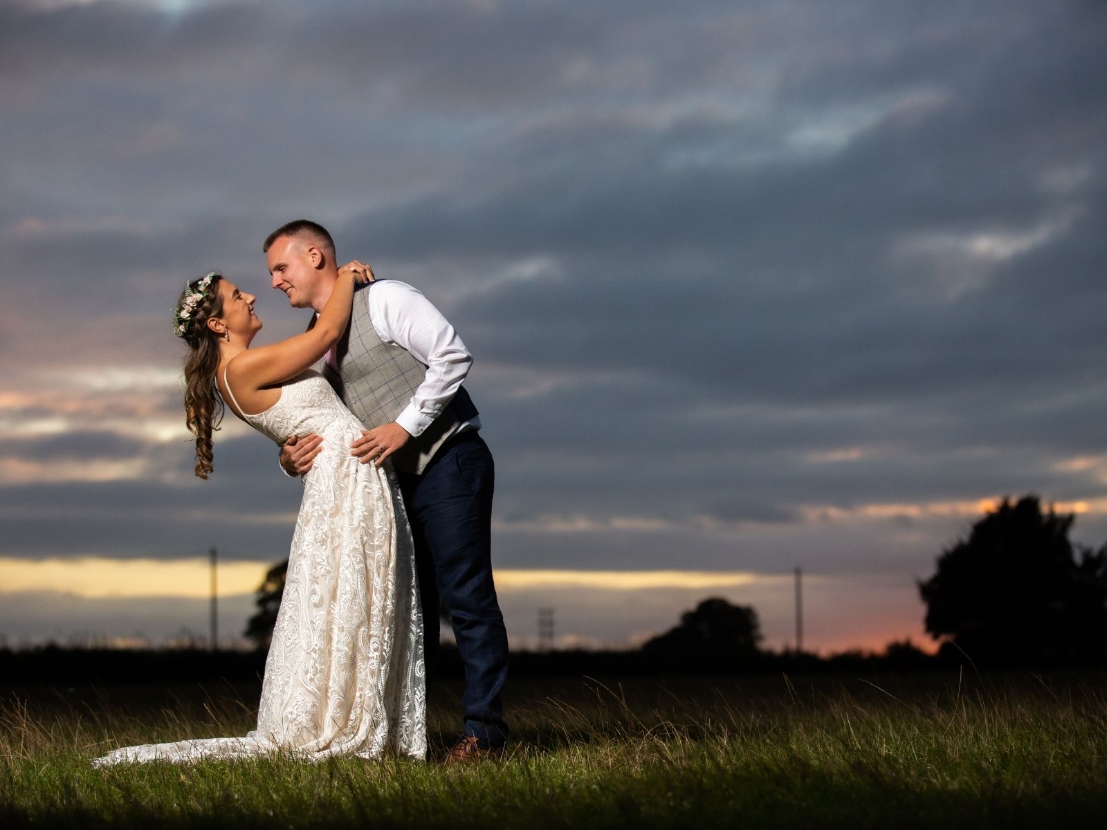 Sunset wedding photography