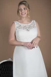 Plus size lace designer Millie Grace wedding dresses in Stratford UK