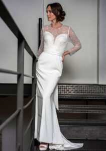 Fit and flair wedding dress