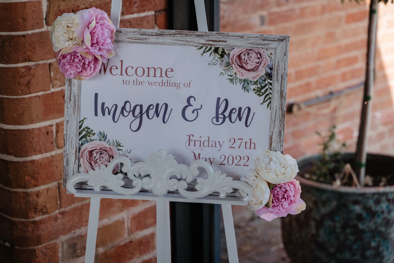 Wedding day welcome sign