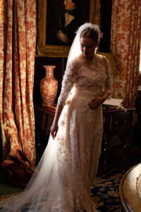 3D boho lace wedding dress